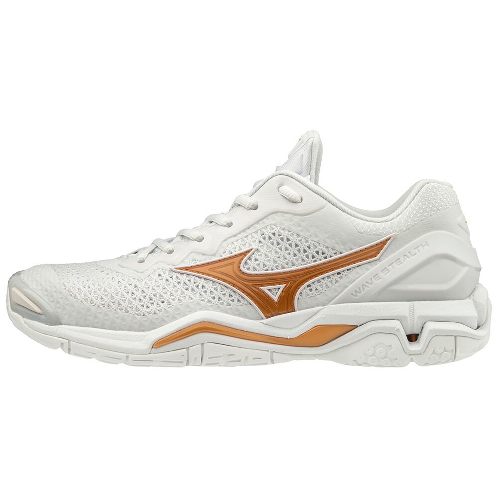 Mizuno Women's Handball Shoes White WAVE STEALTH V Shoes - X1GB180052